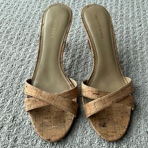 Saks Fifth Avenue cork heeled shoe, size 7-1/2.